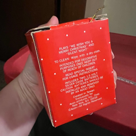 Avon Vintage Christmas Ornament NOT WORKING Teddy Bear Stocking Decor - Picture 4 of 8